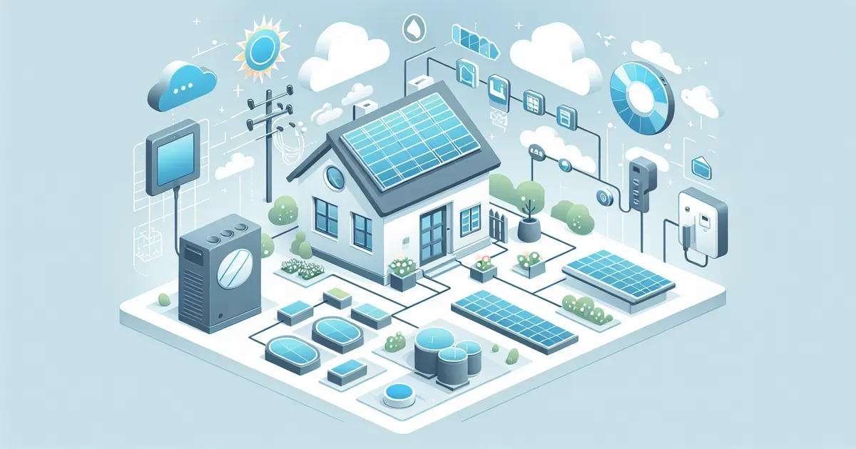 Schema concettuale di un sistema di accumulo domestico connesso alla rete elettrica